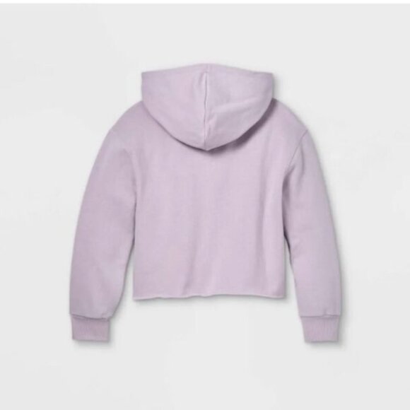 Art Class - Kids' Fleece Raw Edge Boxy Hoodie Size S/M Violet - Picture 2 of 7
